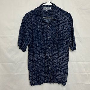 Pacific scene men’s short sleeve button down shirt with pocket.